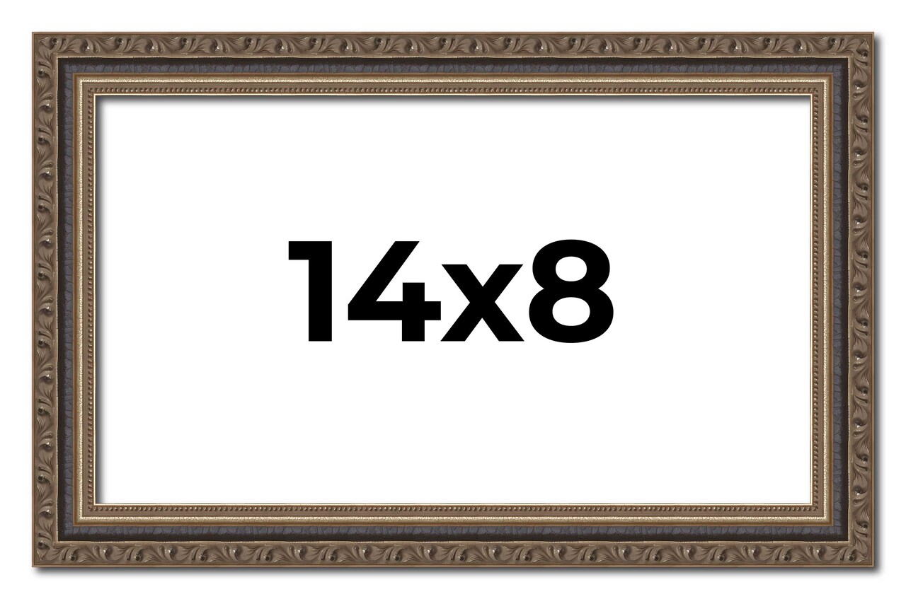 Photo Size Sculpted Silver Picture Frame - UV Acrylic, Foam Board Backing, Hanging Hardware